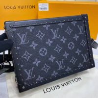 Louis Vuitton LV Unisex Clutch Box Grey Monogram Eclipse Coated Canvas Cowhide Leather