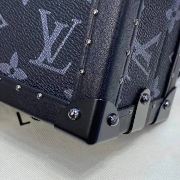 Louis Vuitton LV Unisex Clutch Box Grey Monogram Eclipse Coated Canvas Cowhide Leather (15)