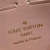 Louis Vuitton LV Unisex Croisette Chain Wallet Rose Ballerine Pink Damier Azur Coated Canvas