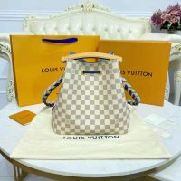 Louis Vuitton LV Unisex Néonoé MM Bucket Bag Blue Damier Azur Coated Canvas