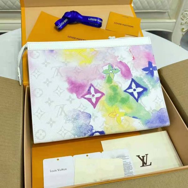 Louis Vuitton LV Unisex Pochette Voyage MM Monogram Watercolor Multico Coated Canvas (4)