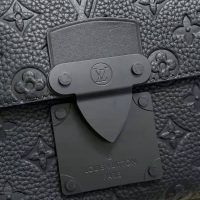 Louis Vuitton LV Unisex S Lock Messenger Black Monogram Embossed Taurillon Cowhide Leather