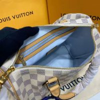 Louis Vuitton LV Unisex Speedy 30 Bandoulière Blue Damier Azur Coated Canvas (2)