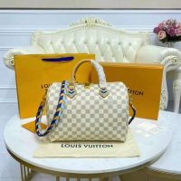 Louis Vuitton LV Unisex Speedy 30 Bandoulière Blue Damier Azur Coated Canvas (2)