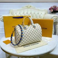 Louis Vuitton LV Unisex Speedy 30 Bandoulière Blue Damier Azur Coated Canvas (2)