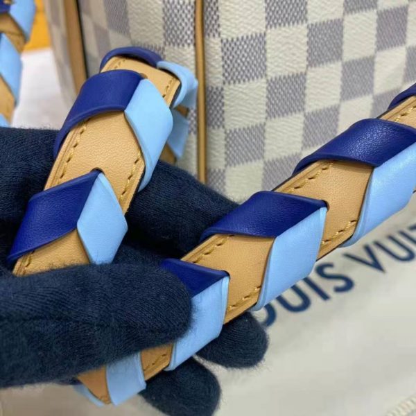 Louis Vuitton LV Unisex Speedy 30 Bandoulière Blue Damier Azur Coated Canvas (18)