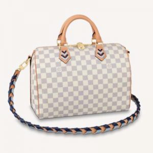 Louis Vuitton LV Unisex Speedy 30 Bandoulière Blue Damier Azur Coated Canvas