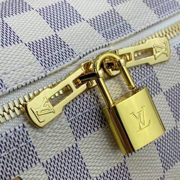 Louis Vuitton LV Unisex Speedy 30 Bandoulière Blue Damier Azur Coated Canvas (3)