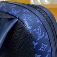 Louis Vuitton LV Unisex Sprinter Backpack Navy Blue Monogram Shadow Cowhide Leather