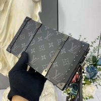 Louis Vuitton LV Unisex Wallet Trunk Grey Monogram Coated Canvas Cowhide Leather