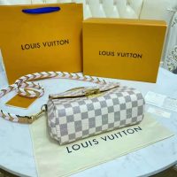 Louis Vuitton LV Women Croisette Hand bag Pink Damier Azur Coated Canvas