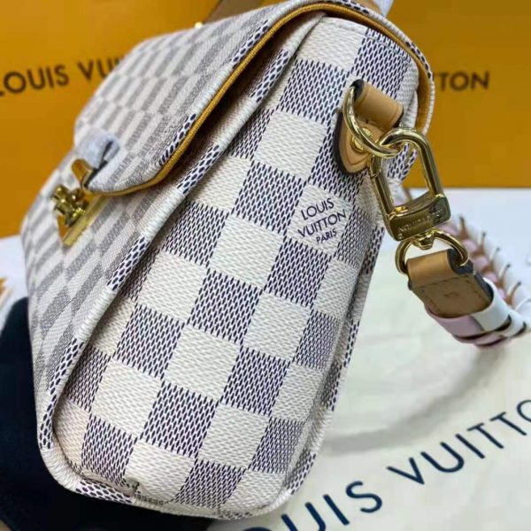 Louis Vuitton LV Women Croisette Hand bag Pink Damier Azur Coated Canvas (12)