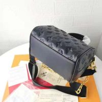 Louis Vuitton LV Women Speedy Bandoulière 22 Handbag Black Embossed Lambskin Leather