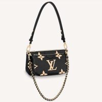 Louis Vuitton Unisex Multi Pochette Accessoires Black Cream Embossed Supple Grained Cowhide