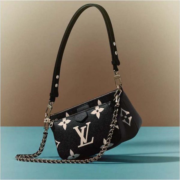 Louis Vuitton Unisex Multi Pochette Accessoires Black Cream Embossed Supple Grained Cowhide (19)