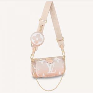 Louis Vuitton Unisex Multi Pochette Accessoires Pink Brume Gray Monogram Giant Coated Canvas