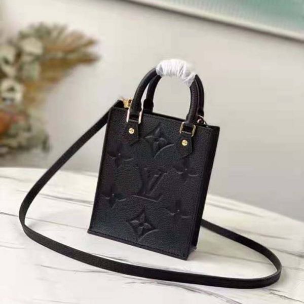 Louis Vuitton Unisex Petit Sac Plat Black Monogram Empreinte Embossed Supple Grained Cowhide (3)