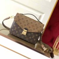 Louis Vuitton Unisex Pochette Métis Bag Monogram Reverse Coated Canvas Natural Cowhide