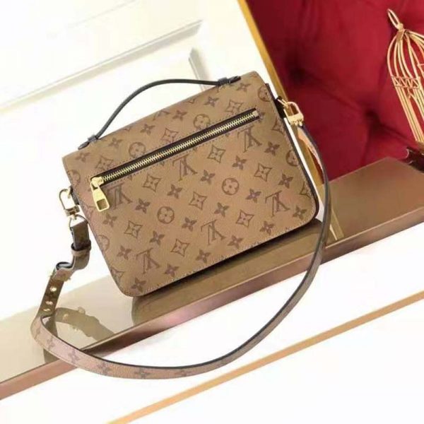 Louis Vuitton Unisex Pochette Métis Bag Monogram Reverse Coated Canvas Natural Cowhide (5)