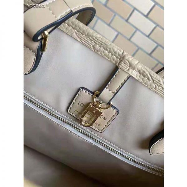 Louis Vuitton Women Onthego MM Tote Bag Tourterelle Beige Embossed Grained Cowhide (7)