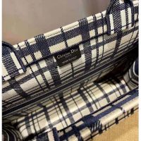 Dior Women Dior Book Tote Blue Check’n’Dior Embroidery