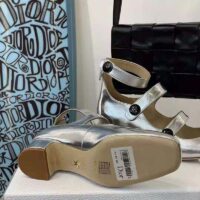 Dior Women Shoes D-Doll Pump Silver-Tone Shiny Laminated Calfskin