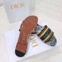 Dior Women Shoes Dway Slide Multicolor Dior Zodiac Embroidered Cotton