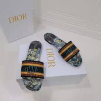 Dior Women Shoes Dway Slide Multicolor Dior Zodiac Embroidered Cotton