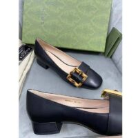 Gucci GG Women Ballet Flat with Bamboo Buckle Black Leather