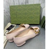 Gucci GG Women Ballet Flat with Bamboo Buckle White Leather