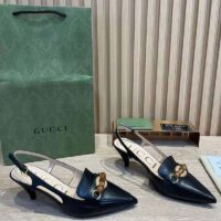 Gucci GG Women Pump with Bamboo Horsebit Black Leather