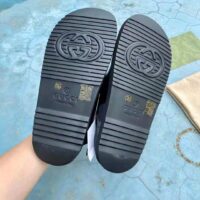 Gucci GG Women Sandal with Mini Double G Black Rubber