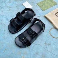 Gucci GG Women Sandal with Mini Double G Black Rubber