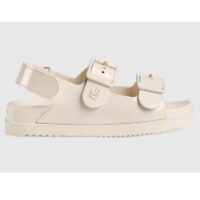 Gucci GG Women Sandal with Mini Double G Off-White Rubber