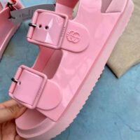 Gucci GG Women Sandal with Mini Double G Pink Rubber