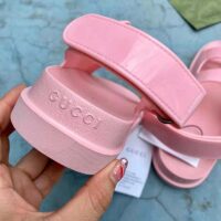 Gucci GG Women Sandal with Mini Double G Pink Rubber