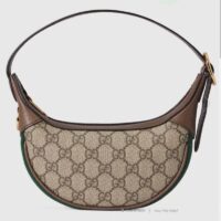 Gucci Women Ophidia GG Mini Bag Beige and Ebony GG Supreme Canvas