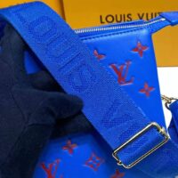 Louis Vuitton LV Unisex Cruissin PM Handbag Blue Red Monogram Embossed Puffy Lambskin