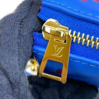 Louis Vuitton LV Unisex Cruissin PM Handbag Blue Red Monogram Embossed Puffy Lambskin