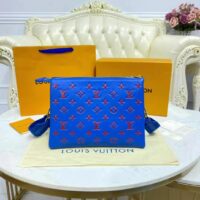 Louis Vuitton LV Unisex Cruissin PM Handbag Blue Red Monogram Embossed Puffy Lambskin