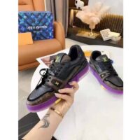 Louis Vuitton LV Unisex LV Trainer Sneaker Ebene Calf leather and Monogram Canvas