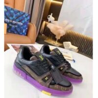 Louis Vuitton LV Unisex LV Trainer Sneaker Ebene Calf leather and Monogram Canvas