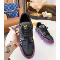 Louis Vuitton LV Unisex LV Trainer Sneaker Ebene Calf leather and Monogram Canvas