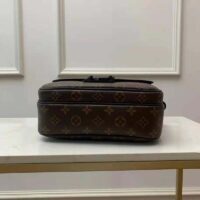 Louis Vuitton LV Unisex S Lock Messenger in Brown Monogram Macassar Coated Canvas