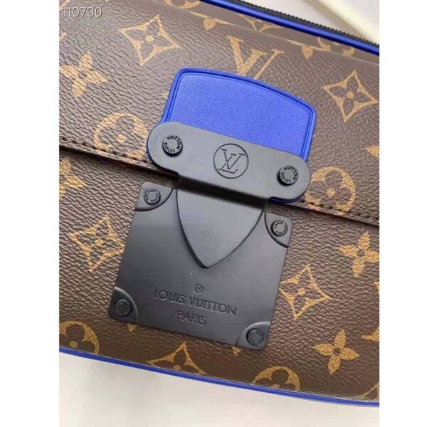 Louis Vuitton LV Unisex S Lock Messenger in Monogram Macassar Coated Canvas (4)