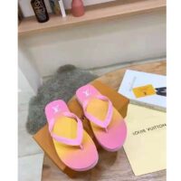 Louis Vuitton LV Women Arcade Flat Thong Pink Rubber Micro Outsole