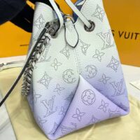 Louis Vuitton LV Women Bella Bucket Bag Gradient Blue Mahina Perforated Calf Leather (8)