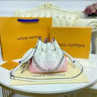 Louis Vuitton LV Women Bella Bucket Bag Gradient Pink Mahina Perforated Calf Leather1 (1)