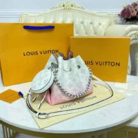 Louis Vuitton LV Women Bella Bucket Bag Gradient Pink Mahina Perforated Calf Leather1 (1)