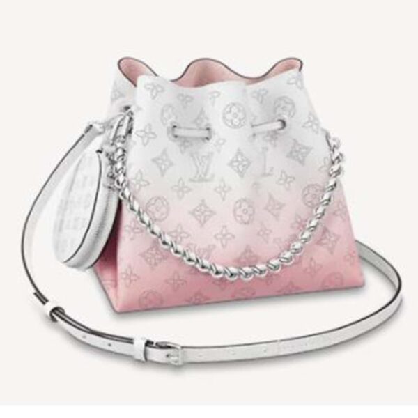 Louis Vuitton LV Women Bella Bucket Bag Gradient Pink Mahina Perforated Calf Leather1 (1)